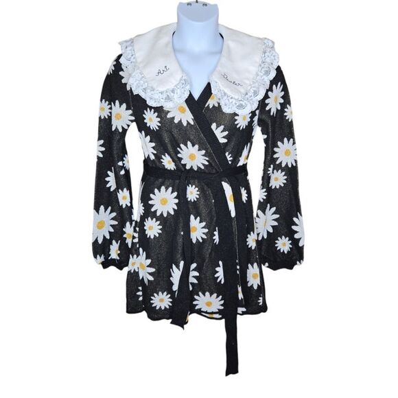 ART DEALER Che Bambola daisy print stretch knit kawaii wrap mini dress S‎ - Picture 2 of 12